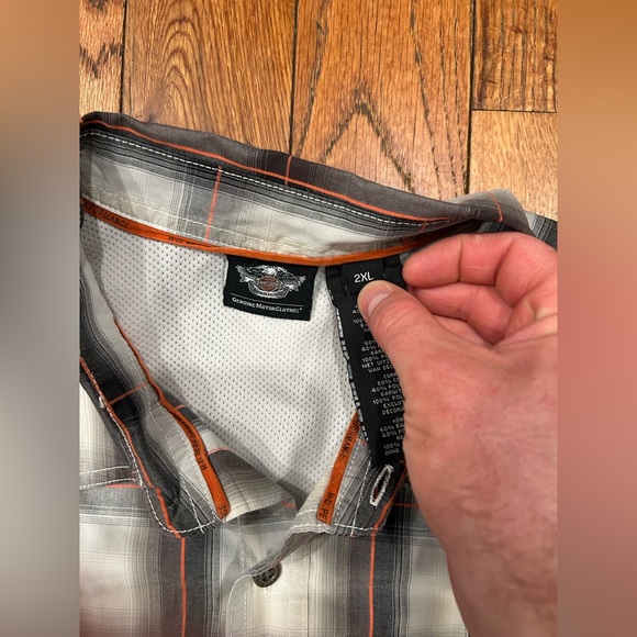 Harley Davidson Button Down Up Shirt Biker 2XL XXL Knucklehead Panhead Plaid - Picture 4 of 10